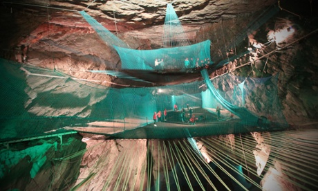 Bounce Below,  an underground trampoline experience  within the Llechwedd caverns in  Blaenau Ffestiniog, Wales