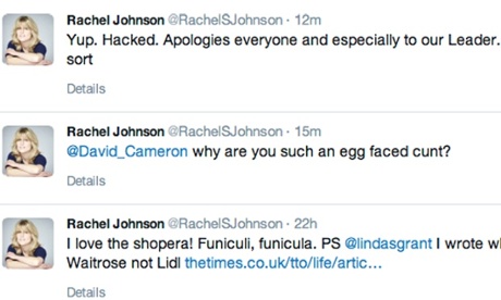 Rachel Johnson four-letter tweet