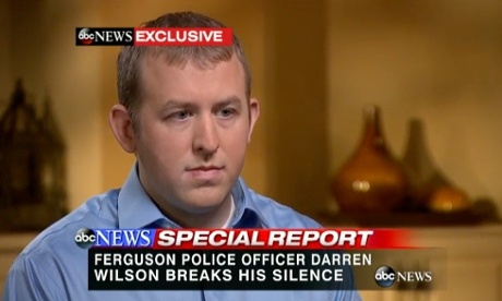 Darren Wilson in a screen grab from the ABC News interview.