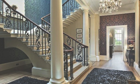 An imposing staircase at the mansion.