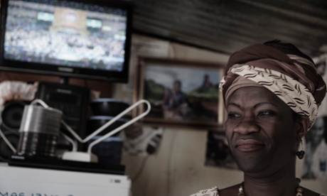 Tiwonge Chimbalanga in her well-equipped two-roomed shack.