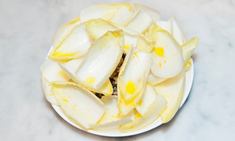 Leave it out: endive, hiding a wealth of walnuts and salted anchovy.