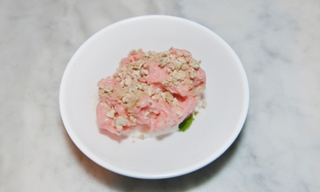 'Strawberry sorbet, tasting the way you always hope a punnet will and rarely does.'