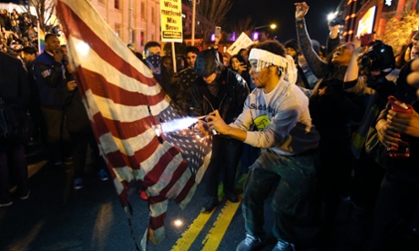 american flag dc burn