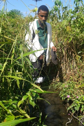 Issac, an Ebola community volunteer in Sierra Leone