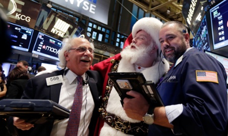 Traders hoping for a Santa rally despite disappointing US data. Photo: AP/Richard Drew