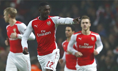 Yaya Sanogo in action for Arsenal