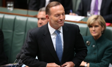 The Prime Minister Tony Abbott in question time.