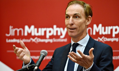 Jim Murphy gestures as he speaks at the Mitchell Library, Glasgow