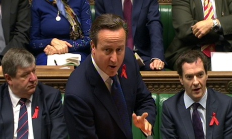 Prime Minister David Cameron speaks during Prime Minister's Questions in the House of Commons, London.