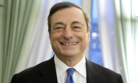 Mario Draghi (L), President of the European Central Bank (ECB).