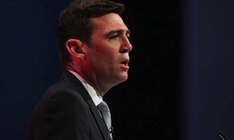 Andy Burnham delivering his conference speech