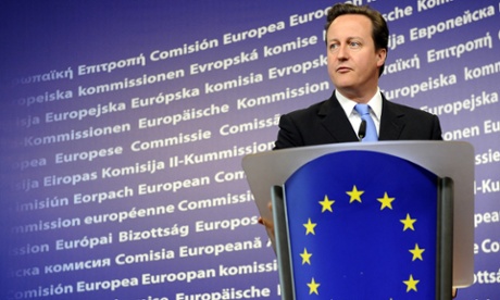 British Prime Minister David Cameron gives a press conference prior to an European Council gathering.
