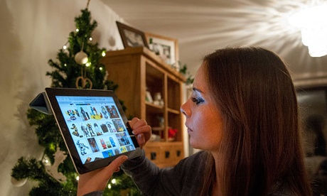 Woman shops on iPad