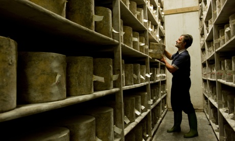 George Keen in the cheese store at Moorehayes Farm.