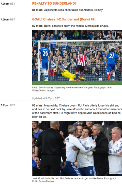 Chelsea v Sunderland, April 2014