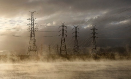 Cooling pond at brown coal Hazelwood power station