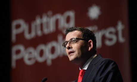 Daniel Andrews at Labor's campaign launch in Geelong.