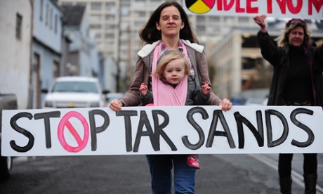 Protest against tar sands in Portland, Oregon, US. 