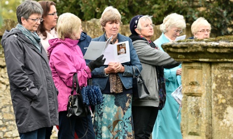 mourners at the funeral