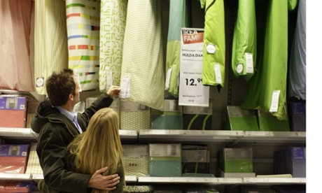 A couple shopping in IKEA