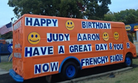 One of Frenchy's bright orange vans