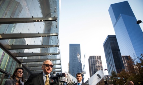 Steven Plate of the Port Authority of New York and New Jersey speaks at a press conference out front of One World Trade Center.