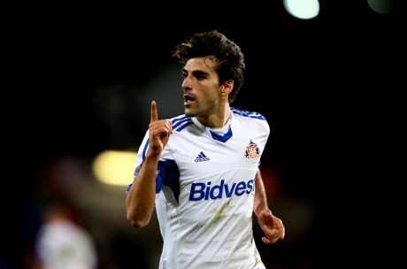 Jordi Gomez celebrates after drilling a low shot past Speroni.