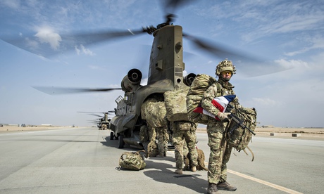 British troops leave Camp Bastion, Helmand Province, Afghanistan, o