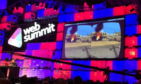 The Bravemind virtual reality application being demonstrated at Web Summit.