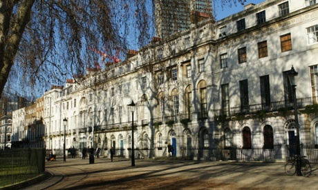 Griff Rhys Jones lives in a house apparently worth at least £7m in Fitzroy Square.