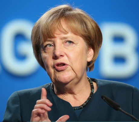 German Chancellor Angela Merkel speaks at a congress of the German Federation of Employer.