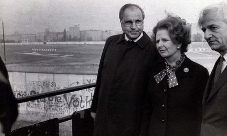 Margaret Thatcher surveys the wall in 1982 with German chancellor Helmut Kohl and the mayor of West Berlin, Richard von Weizsäcker.
