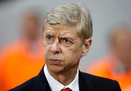 Pleased but a tad exasperated, Arsène Wenger  goes in 2-0 up at half-time.