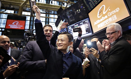Jack Ma at Alibaba's IPO at the New York stock exchange
