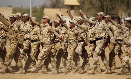 Army recruits train at Baghdad Combat School in Taji, Iraq