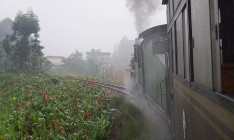 The view from one of the carriages, which lack windows and lighting.
