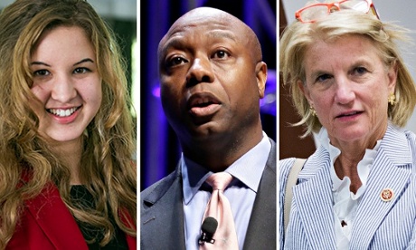 Composite of Saira Blair, Tim Scott and Shelley Moore Capito