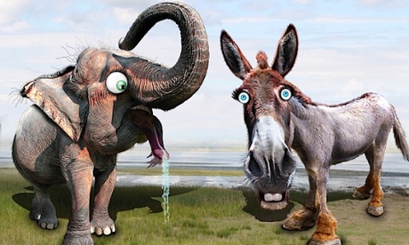 republican elephant democrat donkey cartoon