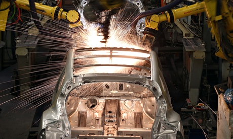 Car on the production line at Nissan's Sunderland plant 