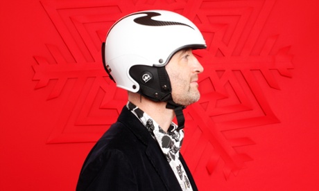 Mark Miodownik wearing Sweet Protection Rooster Carbon Fibre Ski Helmet.