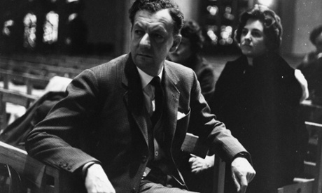 Britten (with soprano Heather Harper behind him) in Coventry Cathedral for the first performance of his War Requiem.