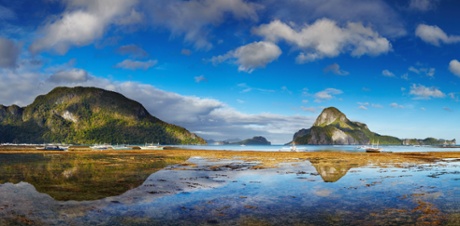 El Nido bay and Cadlao island at low tide, Palawan.