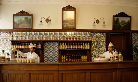 Boza being served at the Vefa Bozacisi in Istanbul