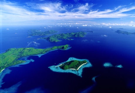 Aerial view of the Palawan archipelago.