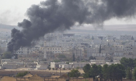 Fighting in Kobani, where Mehdi Hassan is said to have been killed.