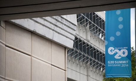 The Brisbane Convention Centre prepares to host the G20 Australia summit.