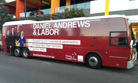 Daniel Andrews' big red bus