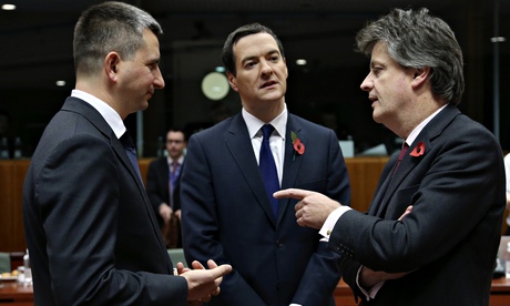 George Osborne at an EU finance ministers meeting in Brussels