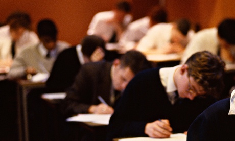 Pupils taking A level exam